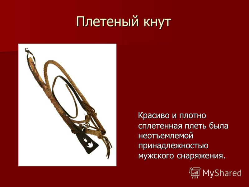 Плетеными нагайками Плетеными нагайками
