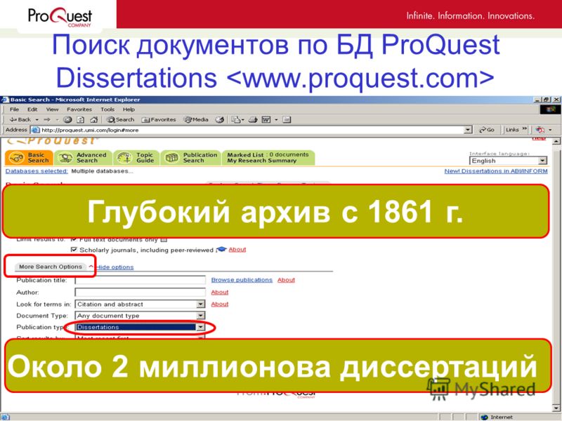 Proquest Dissertation Search