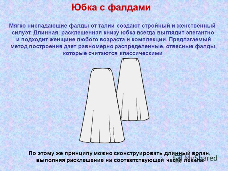 Выкройки юбки с фалдами Выкройки юбки с фалдами