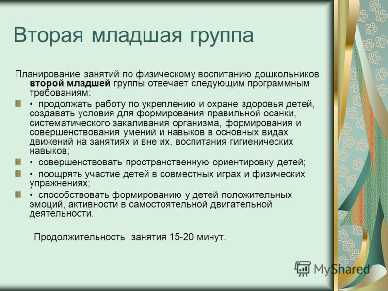 Планирование спортивные традиции 2 младшая