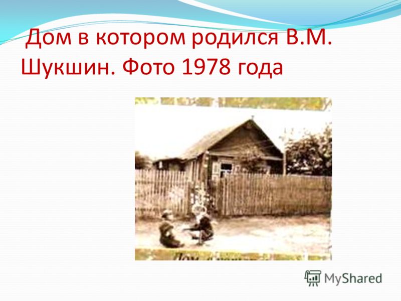 Дом в котором родился В.М. Шукшин. Фото 1978 года