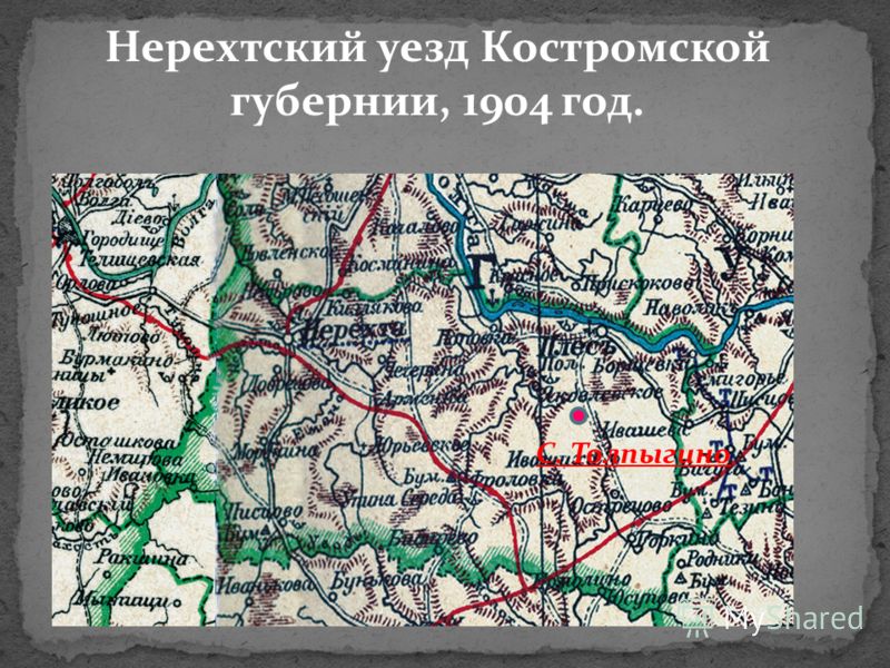 Нерехтский уезд Костромской губернии, 1904 год. С. Толпыгино