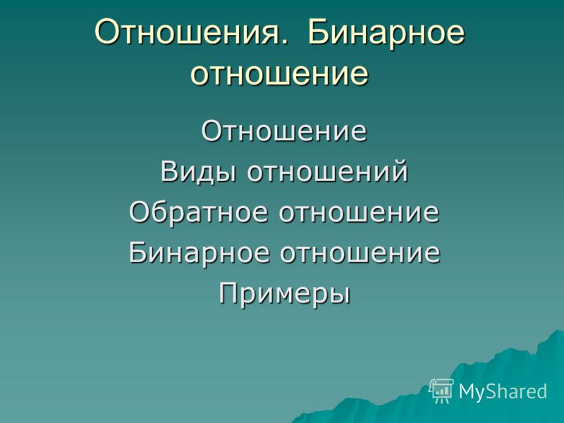 Логическое отношение множеств Логическое отношение множеств
