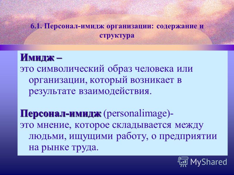 Имидж Организации Презентация