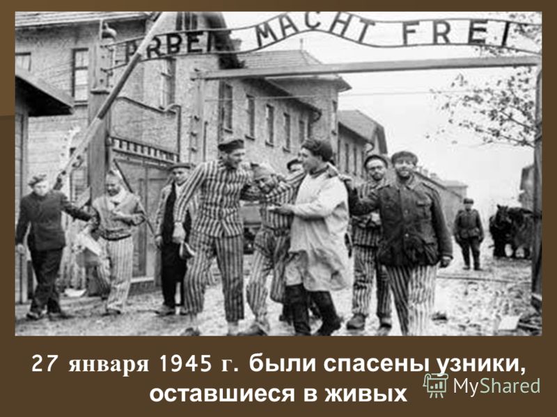 27 января 1945 г. были спасены узники, оставшиеся в живых