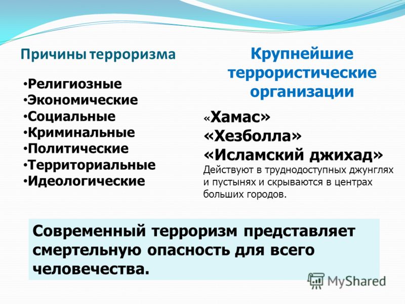 Проблема терроризма проект
