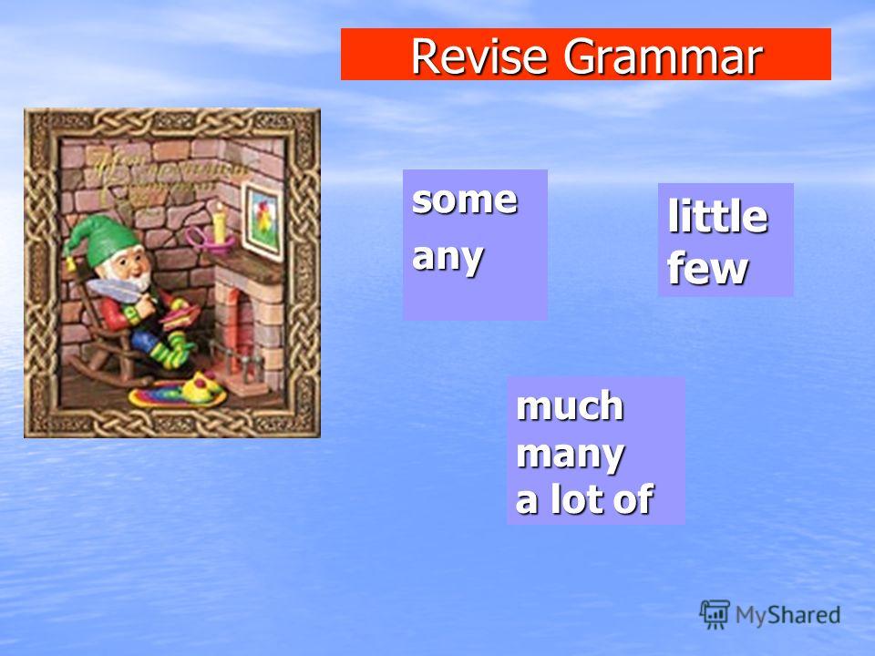 Revise Grammar someany muchmany a lot of littlefew