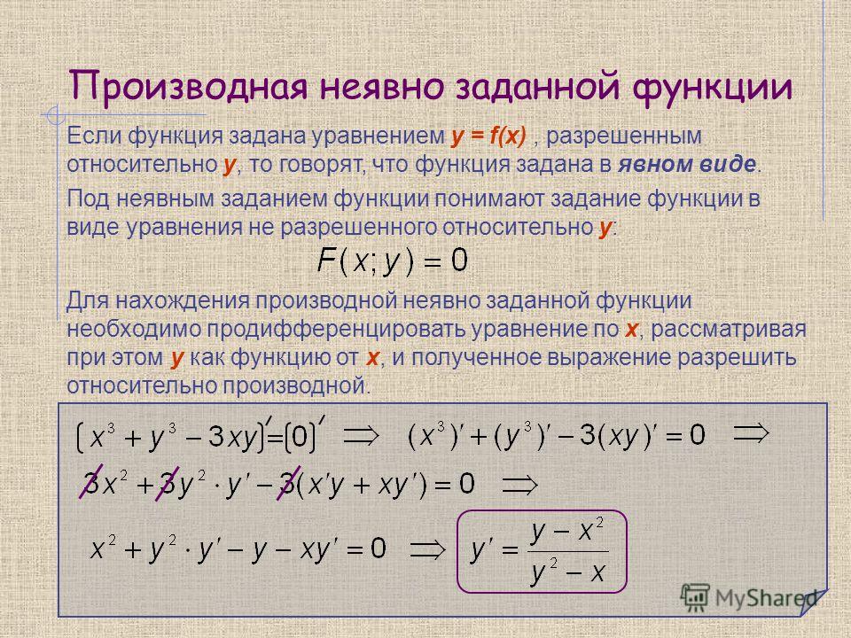 Как найти производную заданной функции у Как найти производную заданной функции у