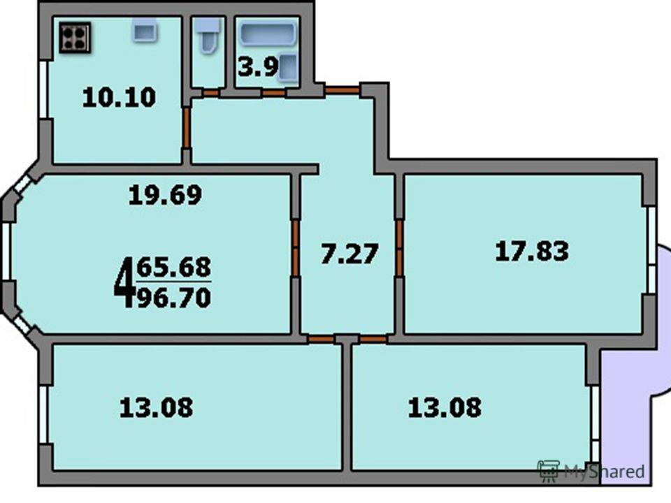 Продам 3-комнатную - ул алтайская, 6.7 кв.м. на 2 этаже 6-эт.