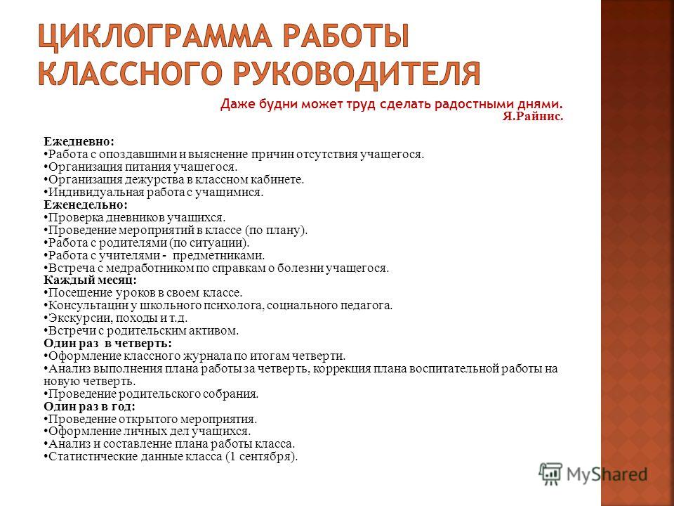 Творческий проект классного руководителя