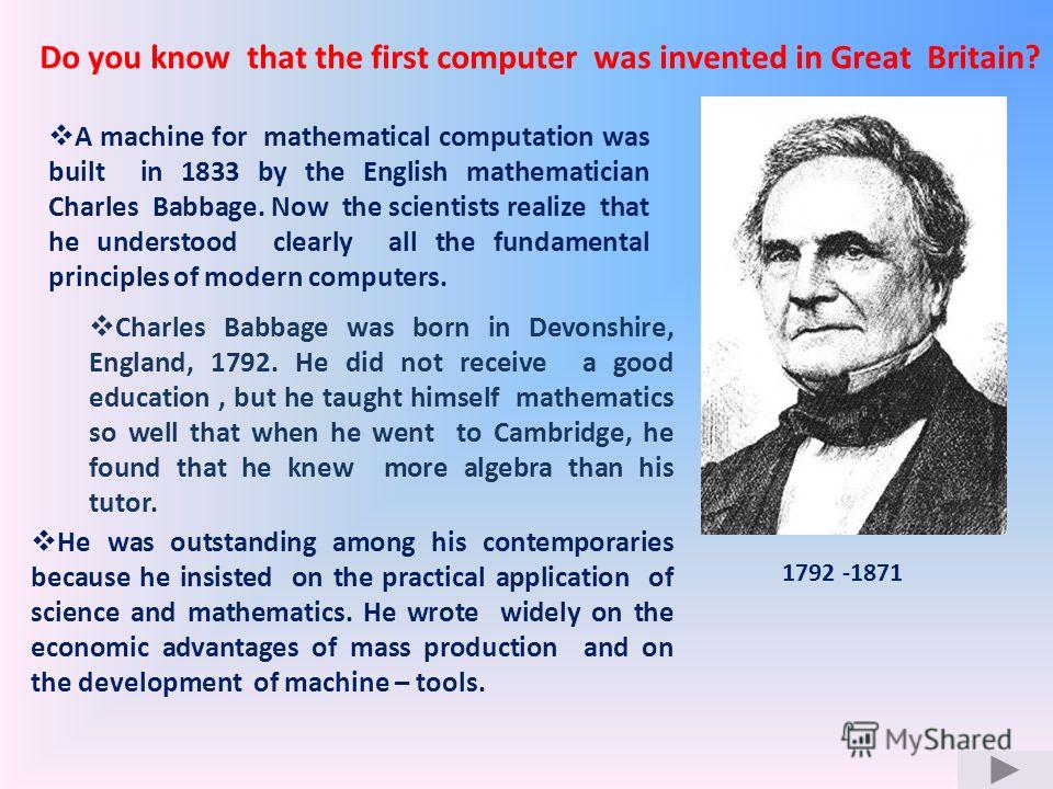 in what year did charles babbage invented the computer in what year did charles babbage invented the computer