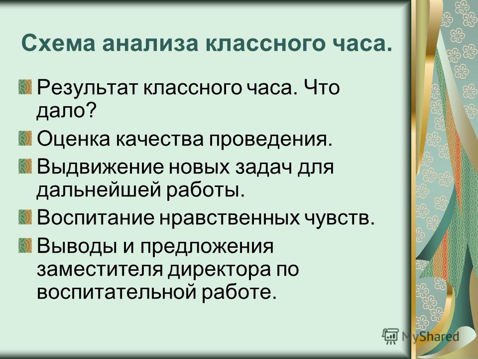 анализ классного часа образец в начальной школе