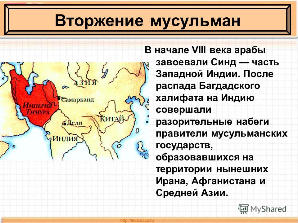 Конспект урока по всемирной истории 8 класс индия