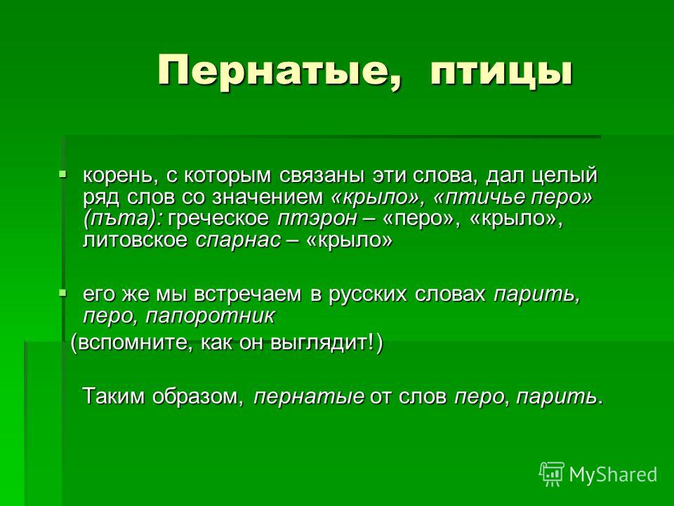 Примеры слов со связанным корнем Примеры слов со связанным корнем