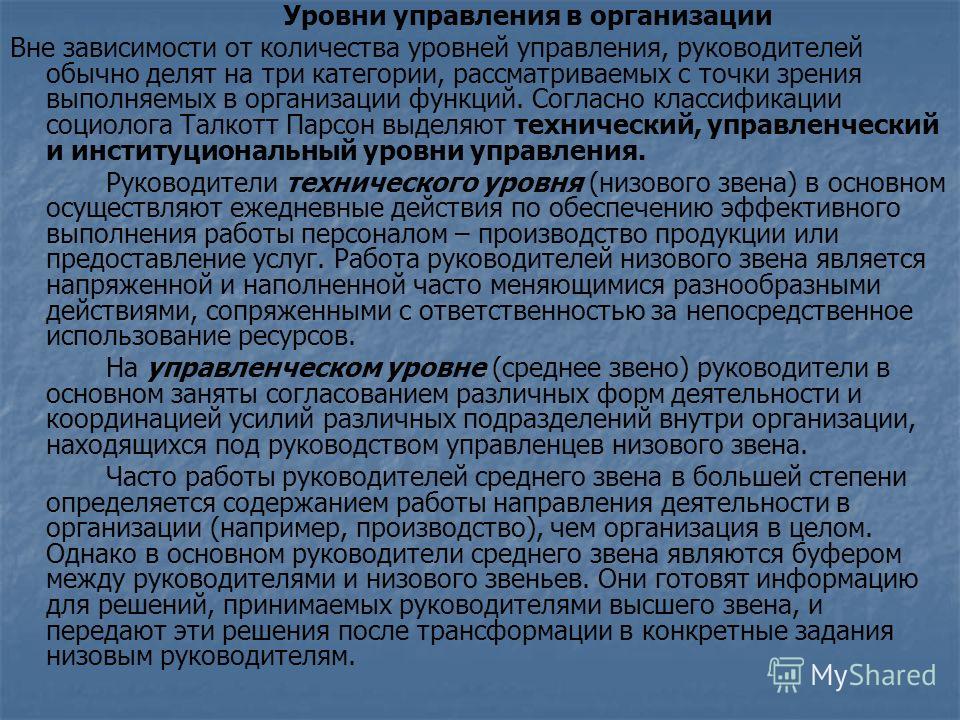 Организации, менеджеры и успешное управление. Уровни менеджмента. Успех организации Организации, менеджеры и успешное управление. Уровни менеджмента. Успех организации