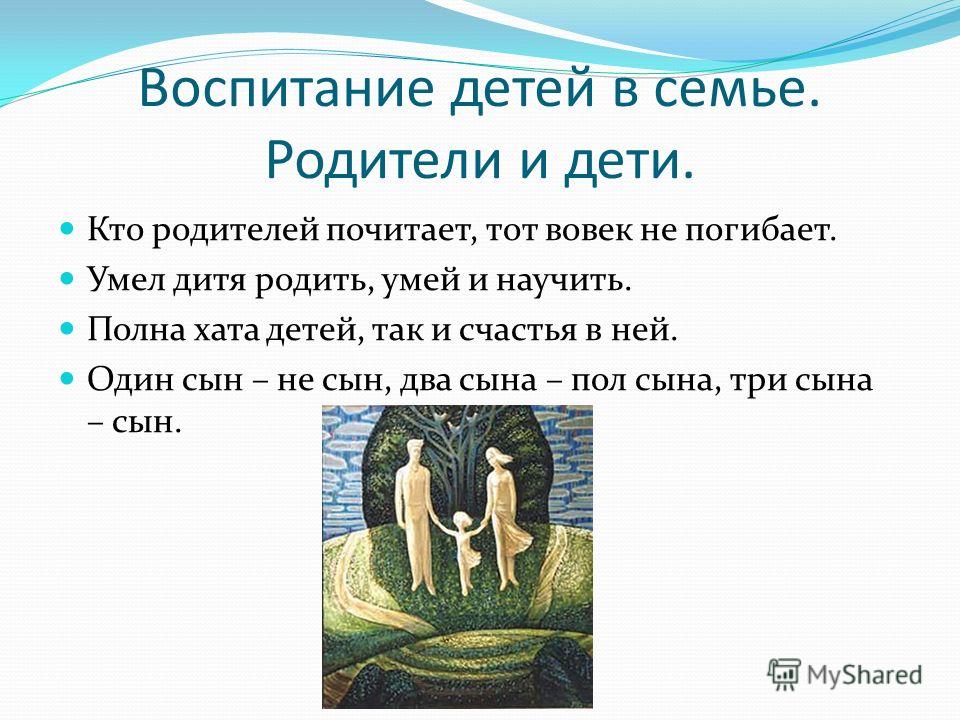 Кто родителей почитает тот вовек не погибает пословицы Кто родителей почитает тот вовек не погибает пословицы