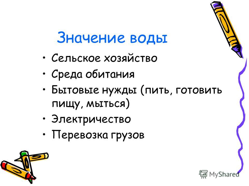 Значение водных богатств схема Значение водных богатств схема