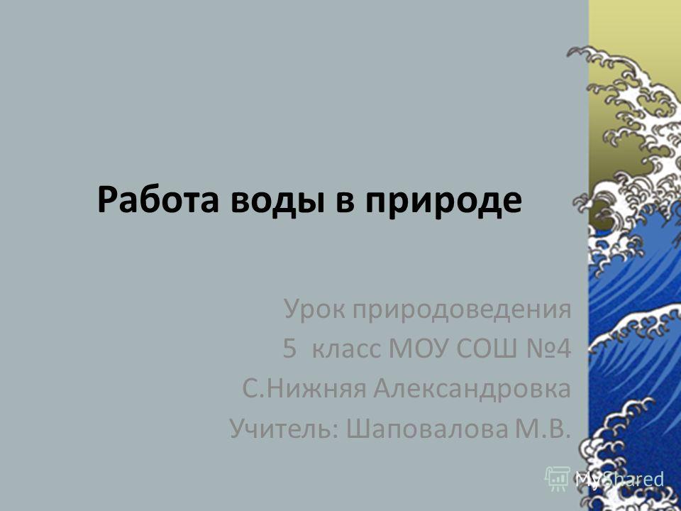 Контрольная работа по природоведению 5 класс по теме вода