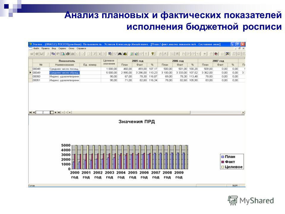 Плановый показатель бюджетной росписи Плановый показатель бюджетной росписи