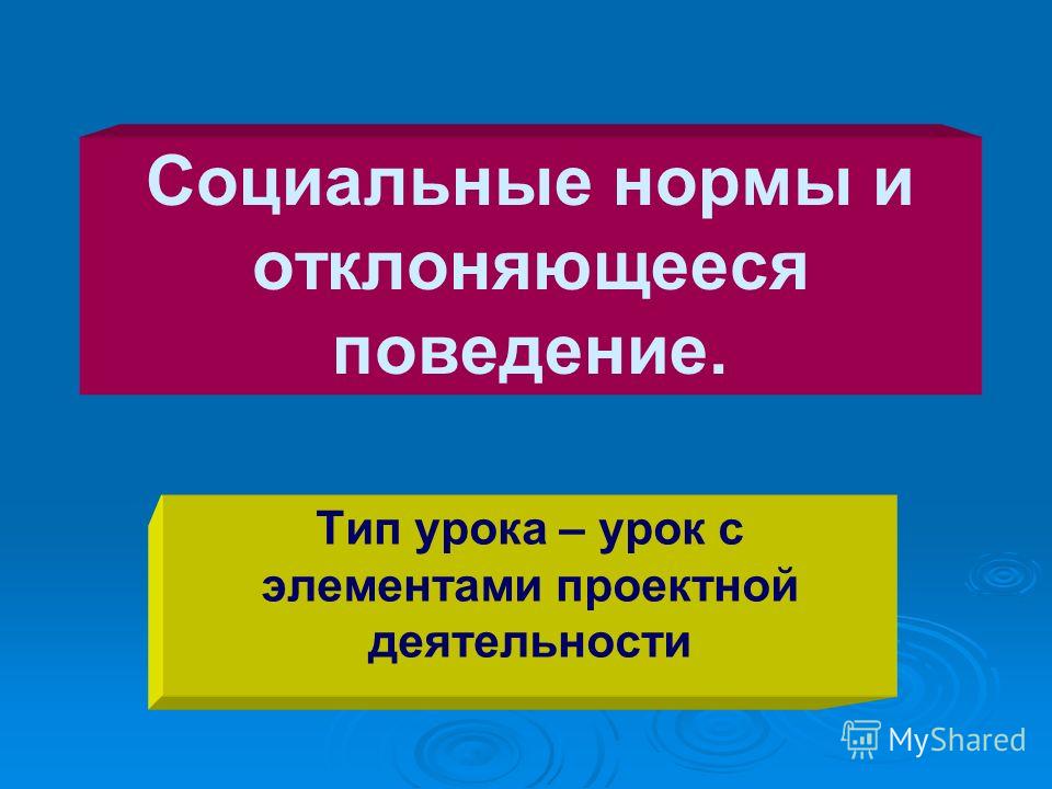 Реферат: Социальные нормы и девиантное поведение