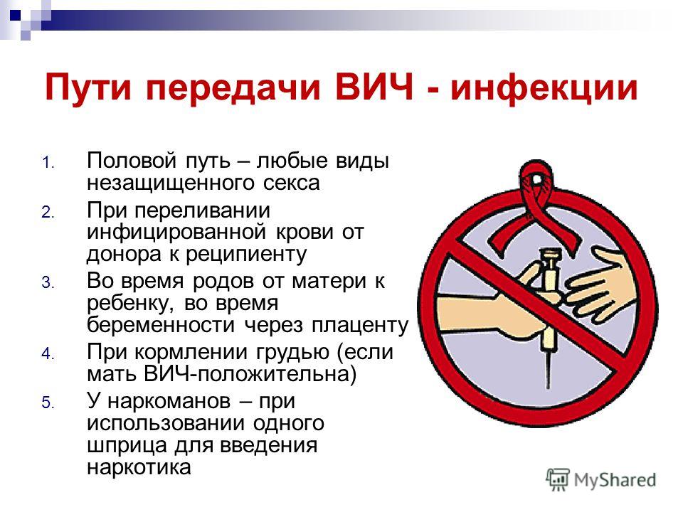 Пути заражения ВИЧ И СПИД