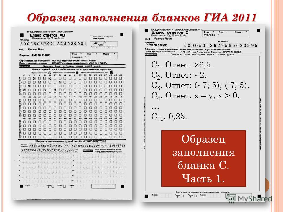 Инструкция по заполнению бланков гиа по математике 2017