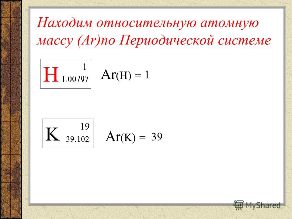 Относительная атомная масса в таблице менделеева