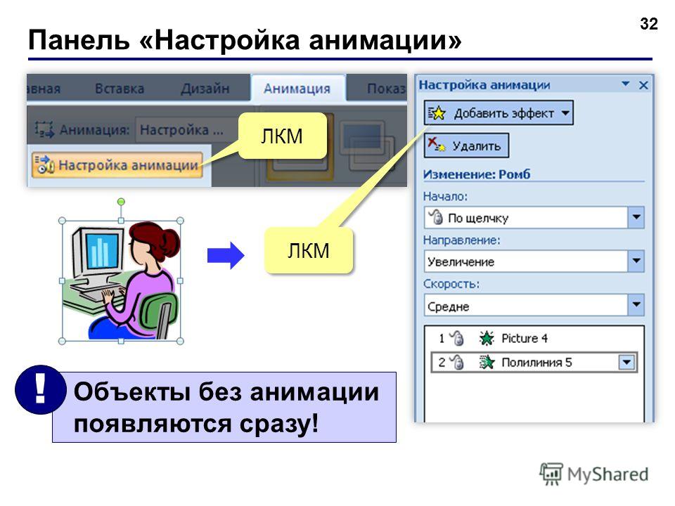 31 PowerPoint 2007 Тема 3. Анимация © К.Ю. Поляков, 2009