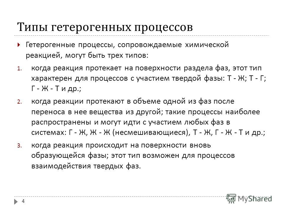  Пособие по теме Гетерогенные процессы