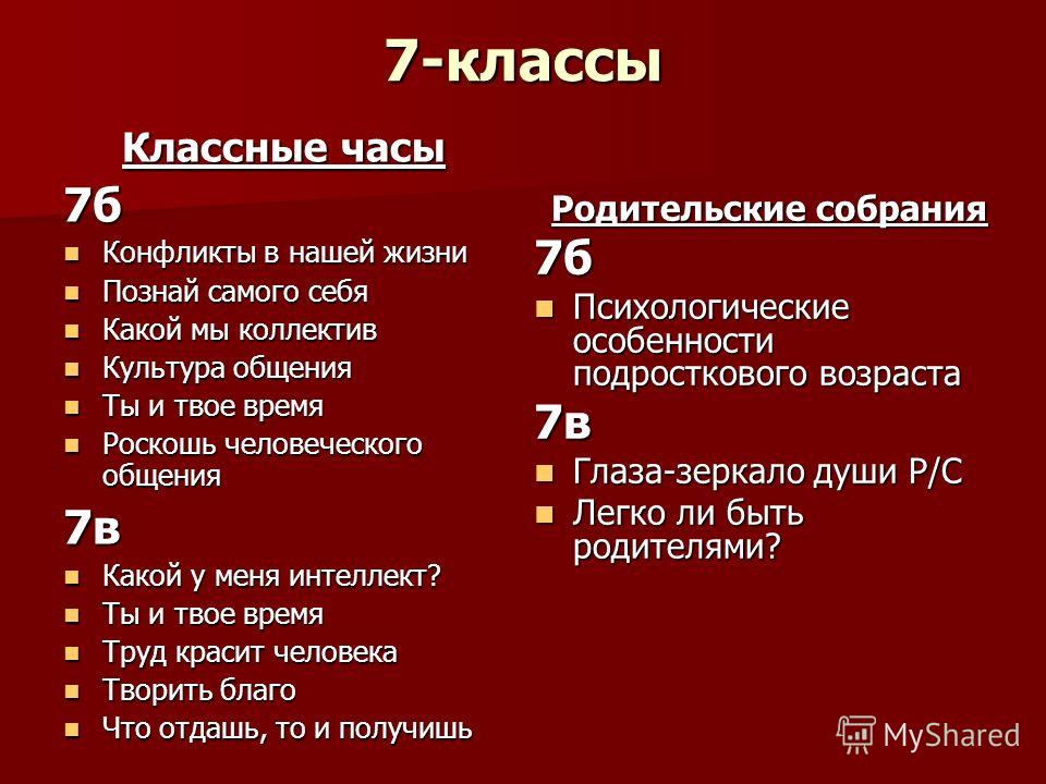 План разработки классного часа