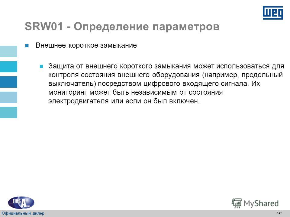 141 SRW01 - Определение параметров Утечка тока на землю Подтверждение замера тока утечки тока Официальный дилер