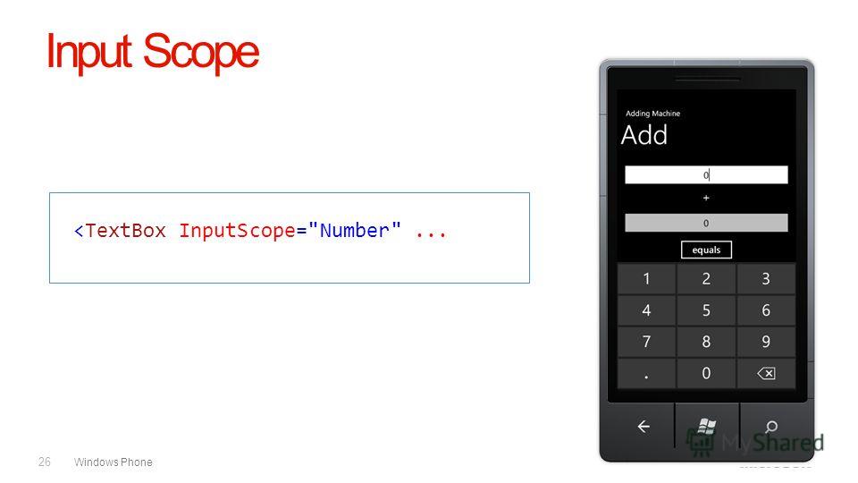 Windows Phone Input Scope 26 
