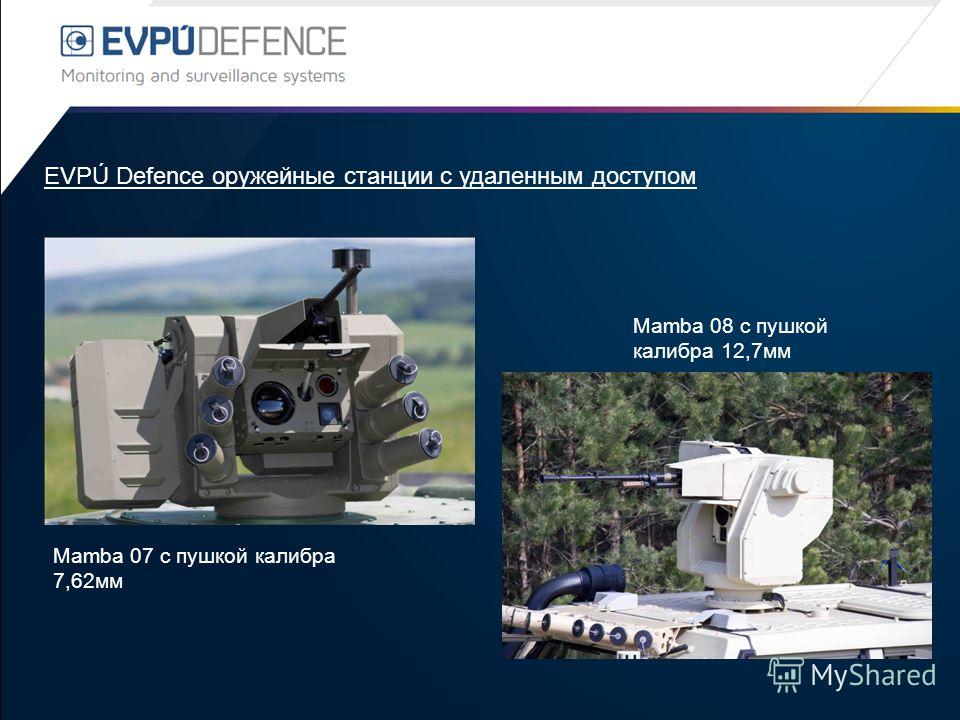 EVPÚ Defence оружейные станции с удаленным доступом Mamba 07 с пушкой калибра 7,62мм Mamba 08 с пушкой калибра 12,7мм