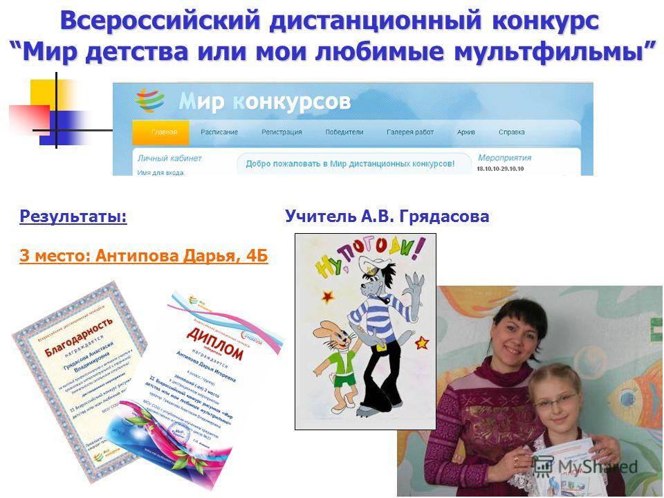 Дистанционный конкурс результаты Дистанционный конкурс результаты