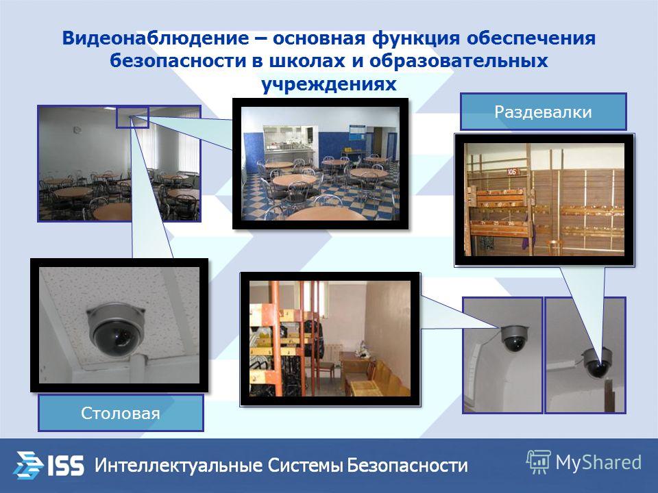Видеонаблюдение – основная функция обеспечения безопасности в школах и образовательных учреждениях Раздевалки Столовая