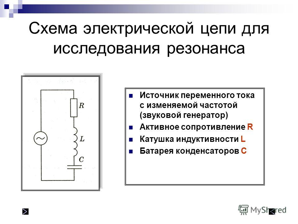 Схемы электрического резонанса Схемы электрического резонанса