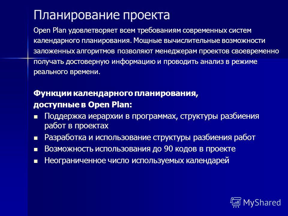 Реферат: Системы календарного планирования проектов