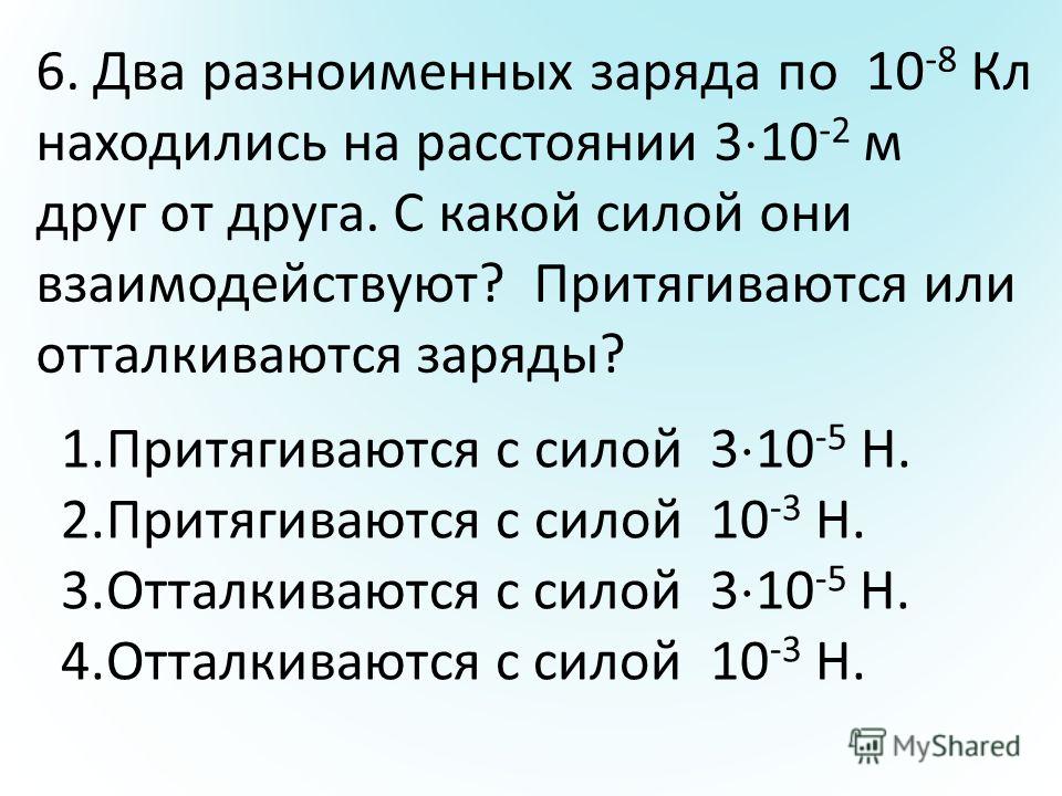 Между двумя точечными заряженными телами сила электрического Между двумя точечными заряженными телами сила электрического