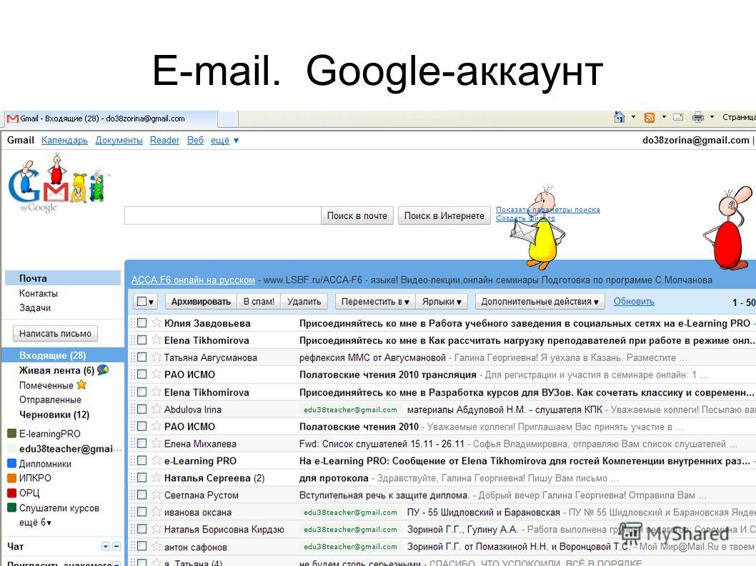 E-mail. Google-аккаунт