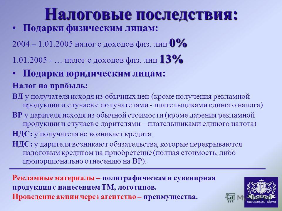 Подарки от физических лиц налогообложение 78