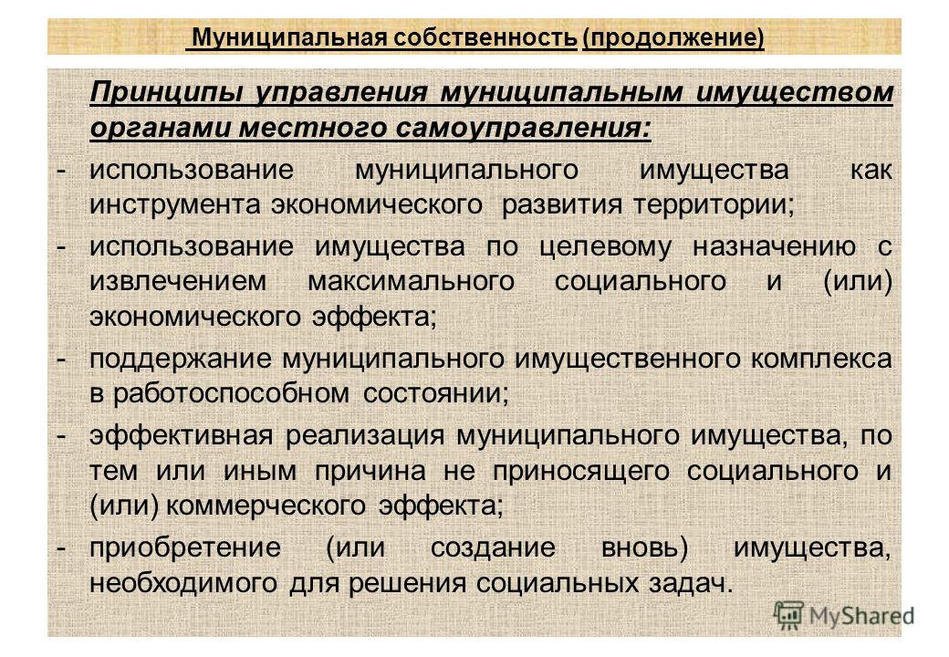 Управление муниципальной собственностью презентация