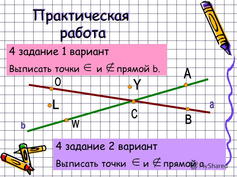 Практическая работа 4 задание 1 вариант Выписать точки и прямой b. 4 задание 2 вариант Выписать точки и прямой a.