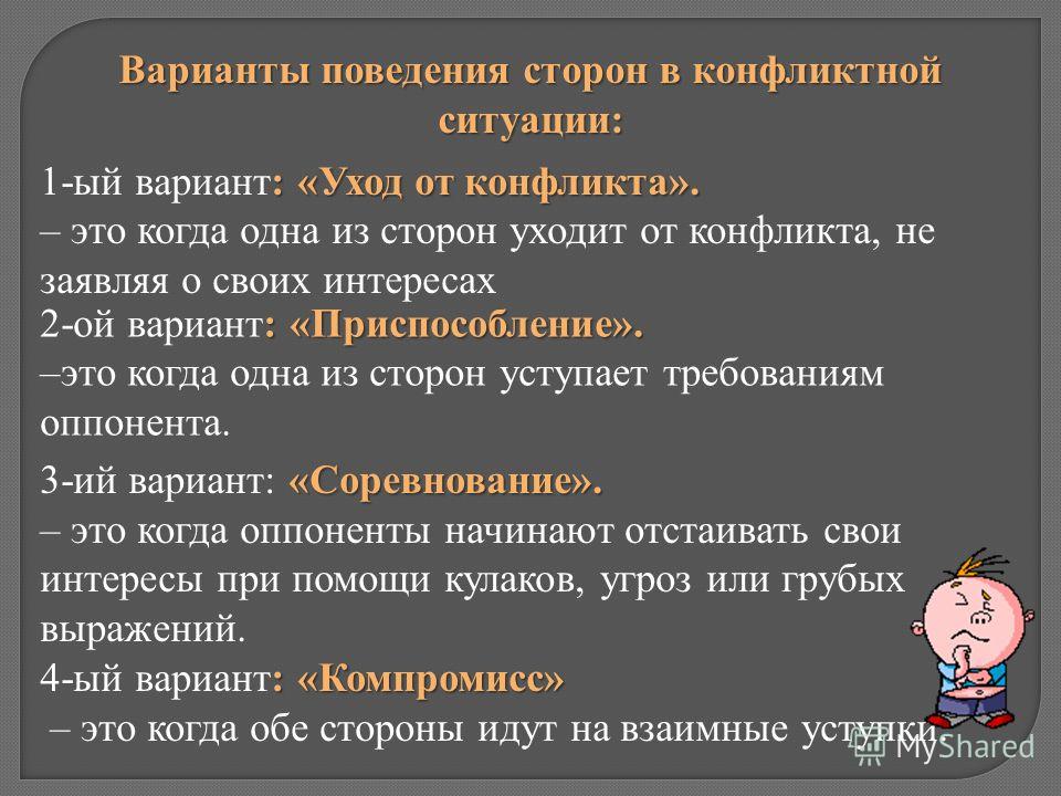 Уход от конфликта означает Уход от конфликта означает