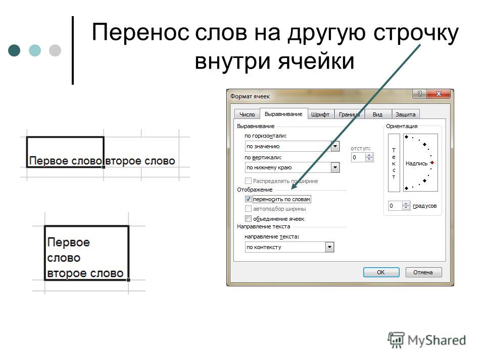 Как в экселе внутри ячейки сделать перенос Как в экселе внутри ячейки сделать перенос