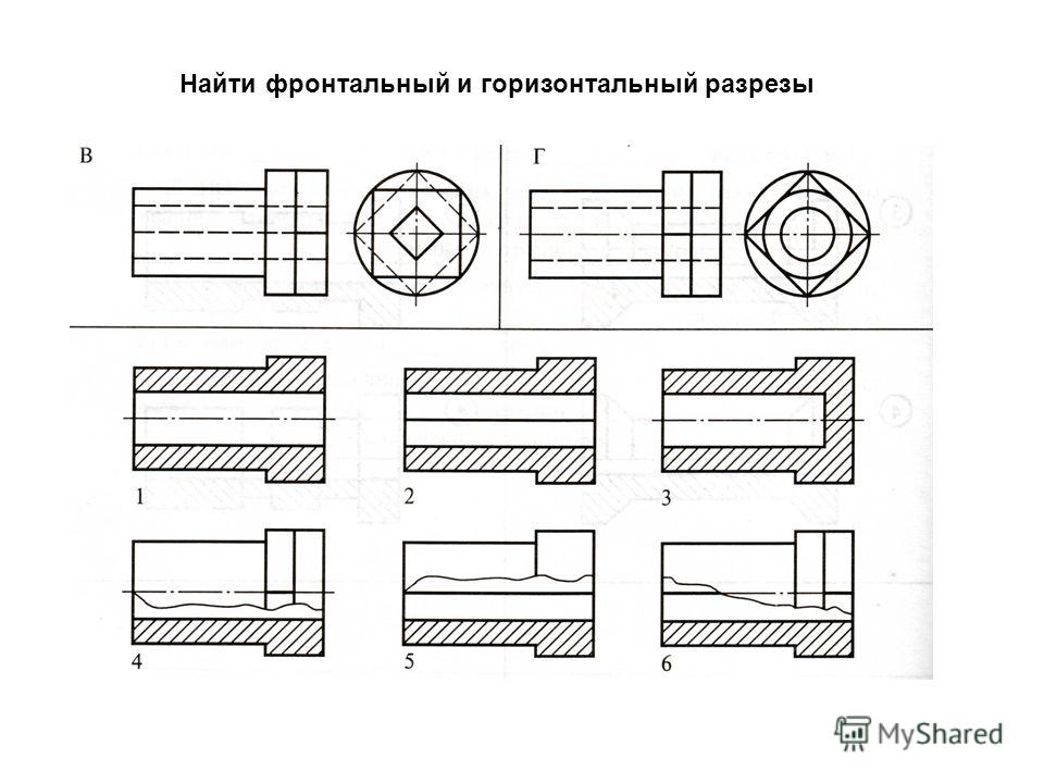 Винт в разрезе на чертеже