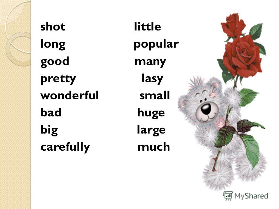Many pretty lasy wonderful small bad huge big large carefully much Many pretty lasy wonderful small bad huge big large carefully much