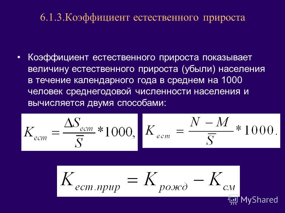 коэффициент рождаемости в статистике формула высокой активности занятия