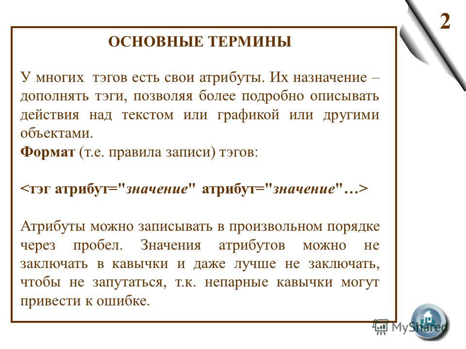 Справочник тегов html
