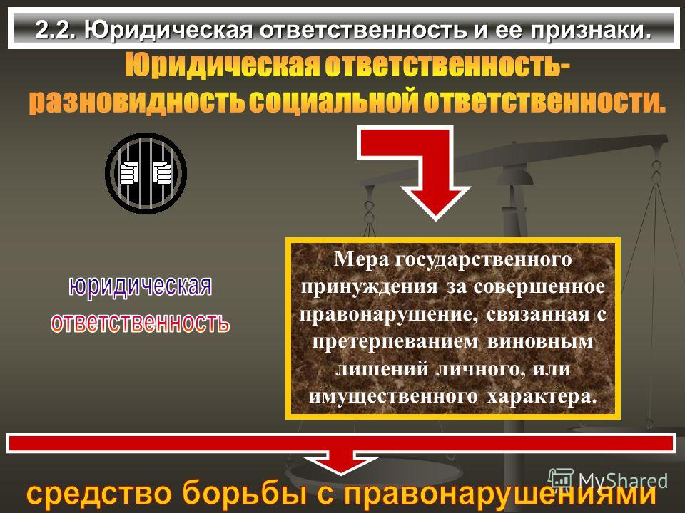 Виды лишений в юридической ответственности примеры