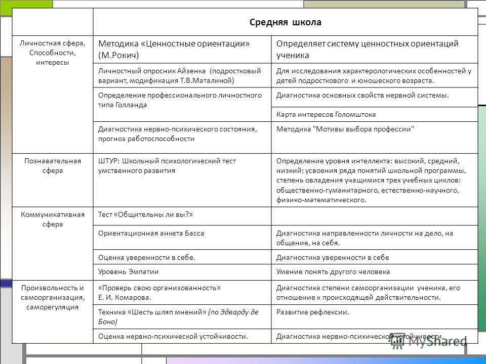 Карта Интересов А.Е.Голомштока В Модификации Г.В.Резапкиной